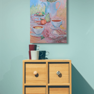 Teehetki illan viiletessä, 70 x 43 cm - Kuva 3