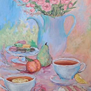 Teehetki illan viiletessä, 70 x 43 cm - Kuva 2