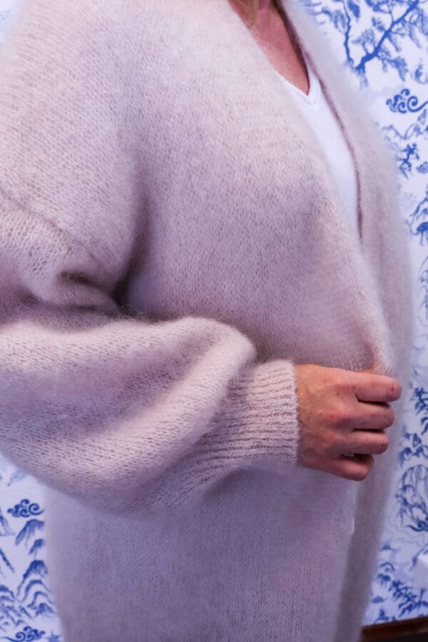 Italialainen Kid Mohair (80%) onesize, pitkä villatakki - Image 3