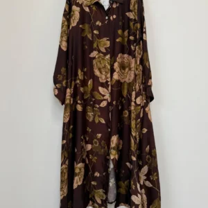 Ruusuinen satiinisilkkimekko onesize - Kuva 3