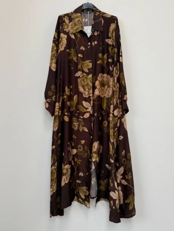 Ruusuinen satiinisilkkimekko onesize