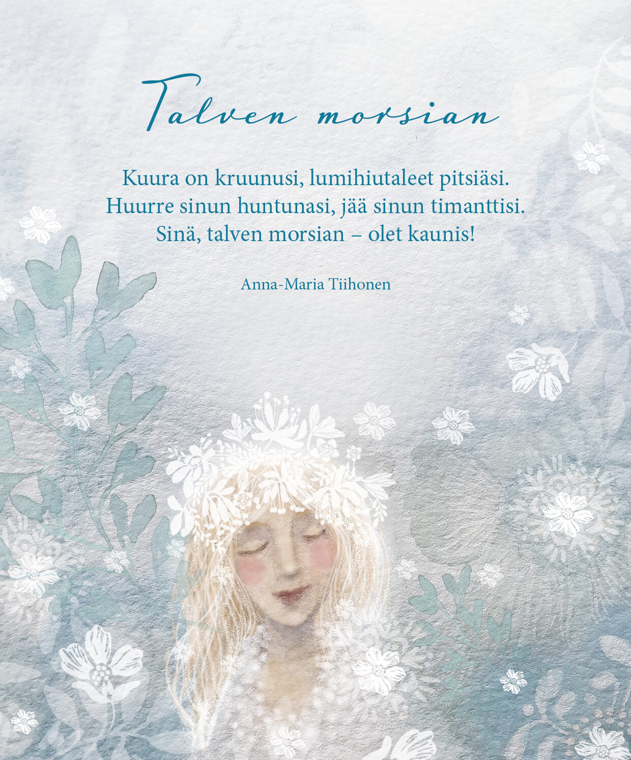 Vuodenaika morsian-korttikokoelma, Talvi, 2-osainen A6 matta ENNAKKOTILAUS - Kuva 1