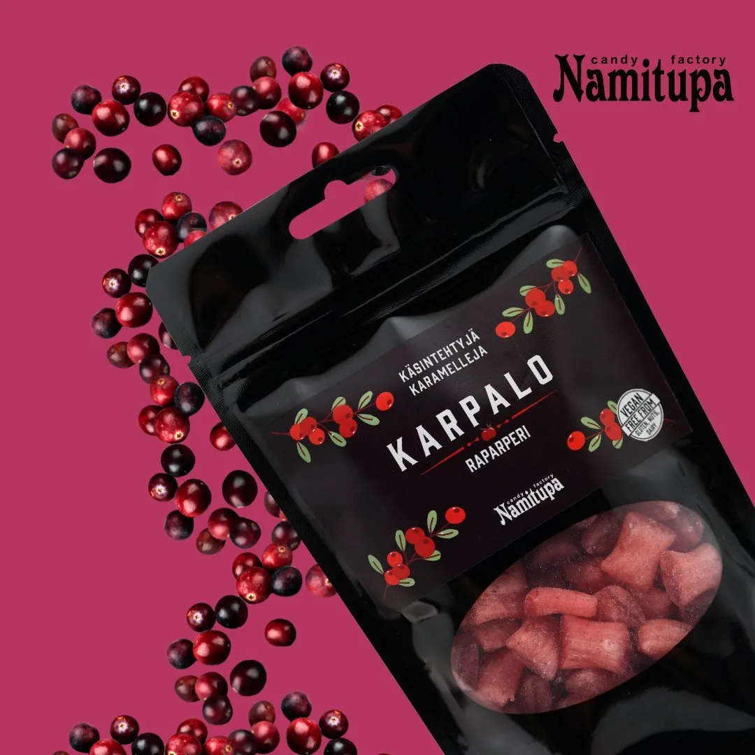 Namituvan Makian marjaisat murut raparperi-karpalokarkit 100g - Kuva 1