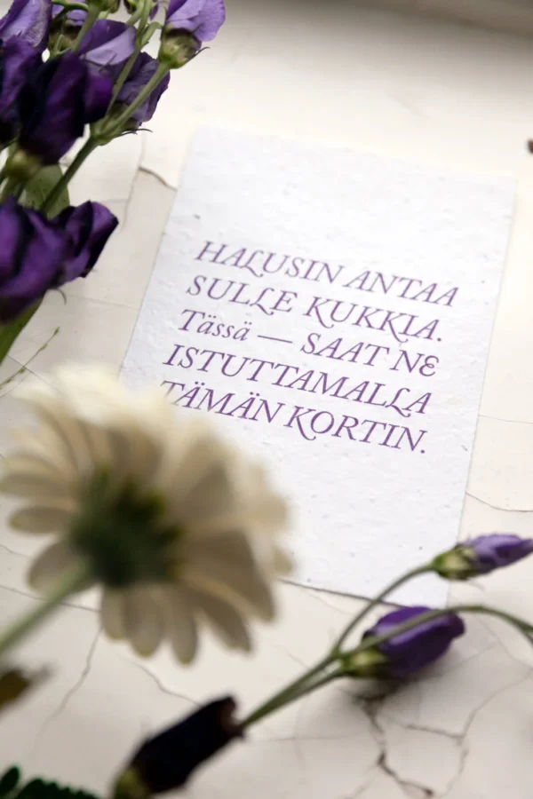 Istutettava kukansiemenkortti A6