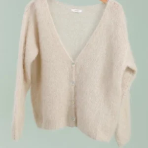 Ylellinen, italialainen 80% Kid Mohair neuletakki simpukankuori-napeilla, Onesize (S-XL)/useita värejä - Kuva 4