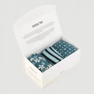 Veraluna kuvioidut luomupuuvillasukat boxi 3 pr, koolle: 35-38