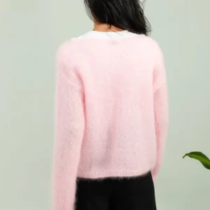 Ylellinen, italialainen 80% Kid Mohair neuletakki simpukankuori-napeilla, Onesize (S-XL)/useita värejä - Kuva 3