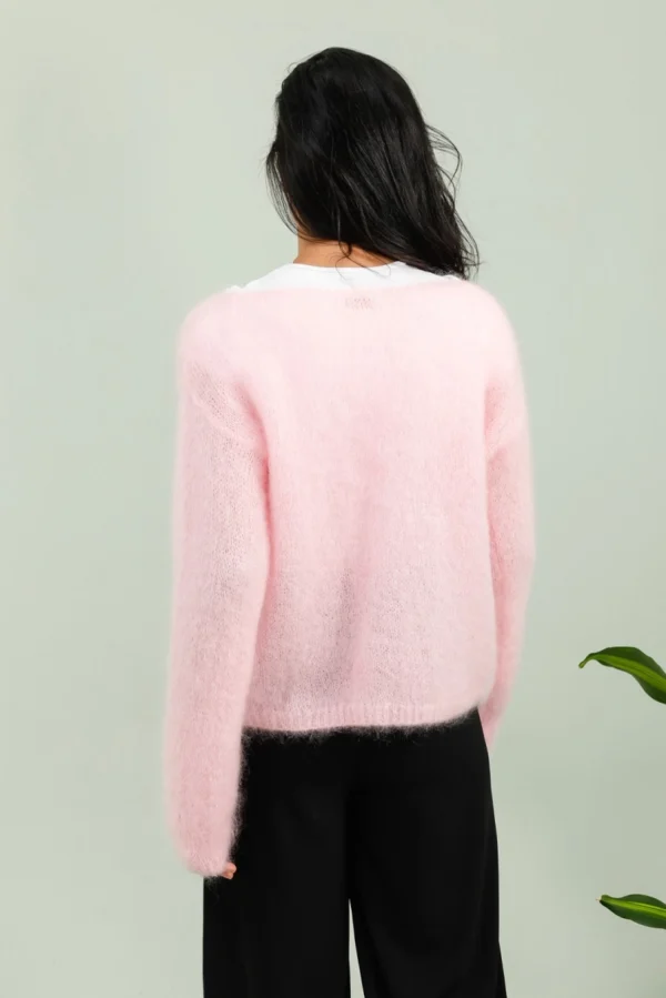 Ylellinen, italialainen 80% Kid Mohair neuletakki simpukankuori-napeilla, Onesize (S-XL)/useita värejä