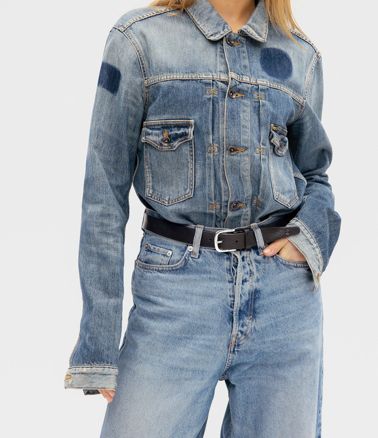 Saddler Epping nahkavyö 90 cm, musta - Kuva 2