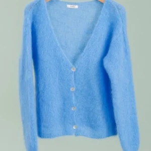 Ylellinen, italialainen 80% Kid Mohair neuletakki simpukankuori-napeilla, Onesize (S-XL)/useita värejä - Kuva 6