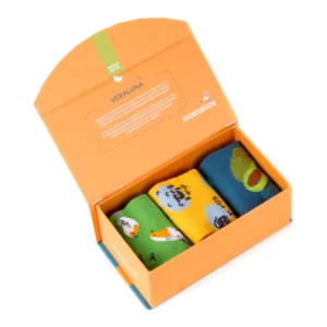 Veraluna kuvioidut luomupuuvillasukat boxi 3 pr, koolle: 39-42