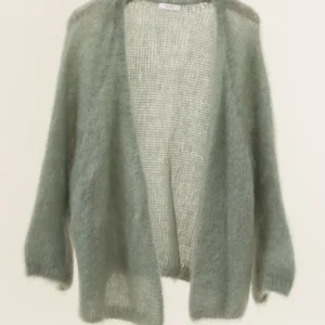 Ylellinen, italialainen 80% Kid Mohair neuletakki avoin, Onesize (S-XXL)/useita värejä - Kuva 2