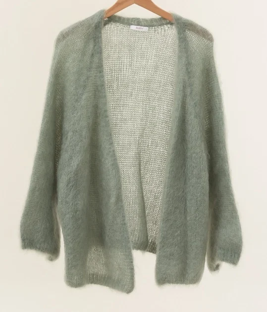 Ylellinen, italialainen 80% Kid Mohair neuletakki avoin, Onesize (S-XXL)/useita värejä