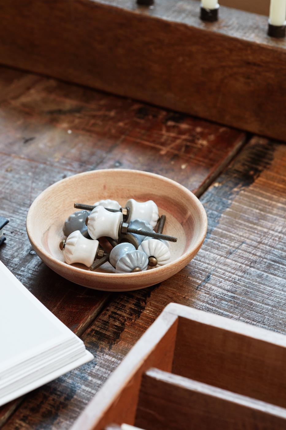 Keraaminen vedin huonekaluihin Ø 2,5 cm, luonnonvalkoinen - Kuva 1