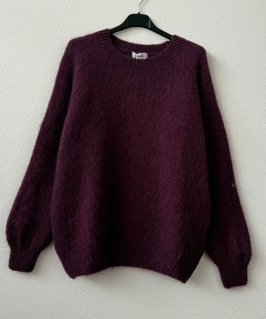 Alpakka villapaita tumma luumu, onesize - Kuva 1